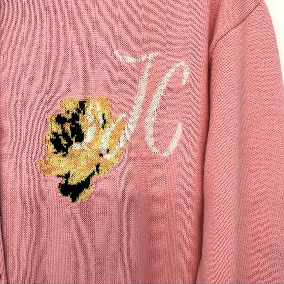 RARE! Juicy Couture Cashmere Wool Letterman Style Oversized Cardigan Sweater XS - Picture 3 of 9